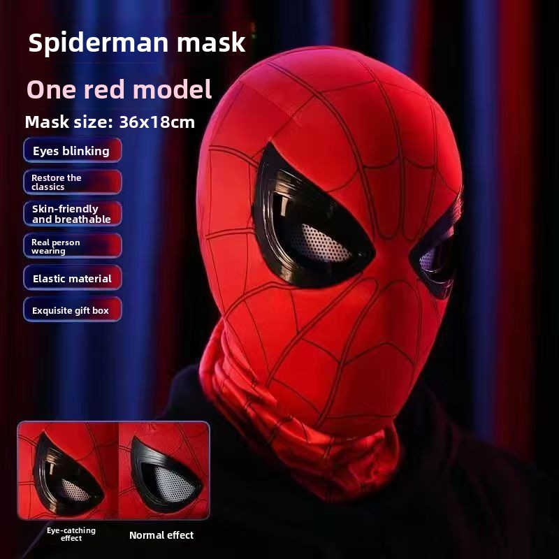 SpideyDrip Spider Man Movable Eye LED Helmet with Remote Control