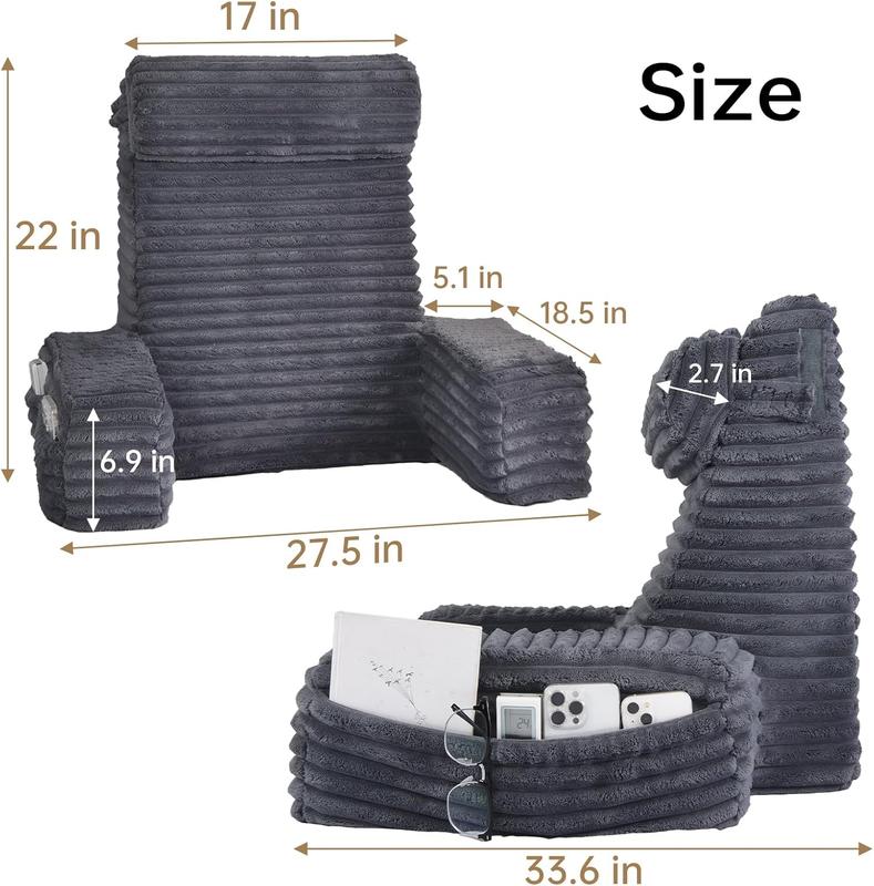 LumiVera™ Ergonomic Reading And Night Feeding Pillow with Armrests