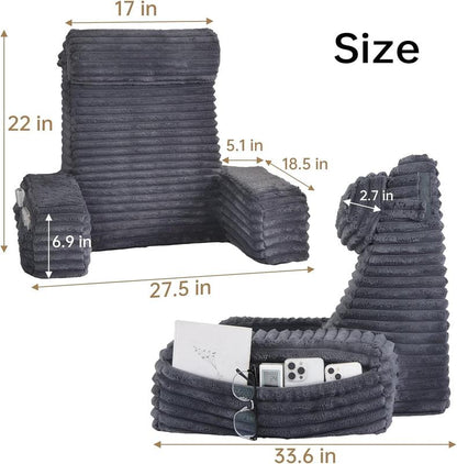 LumiVera™ Ergonomic Reading And Night Feeding Pillow with Armrests