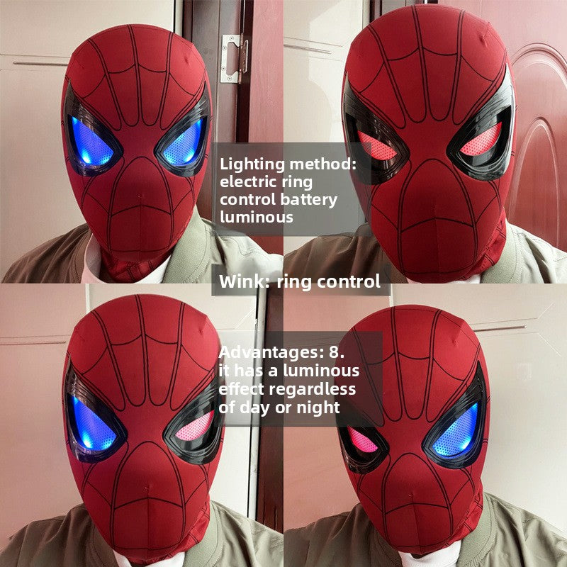 SpideyDrip Spider Man Movable Eye LED Helmet with Remote Control