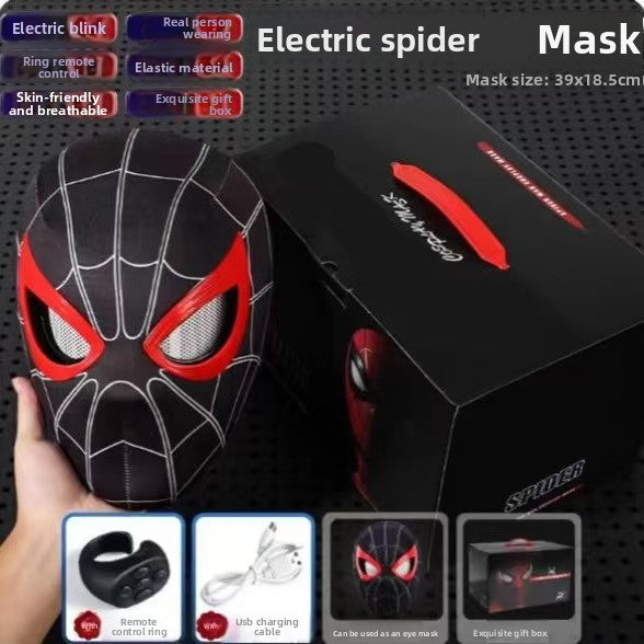 SpideyDrip Spider Man Movable Eye LED Helmet with Remote Control