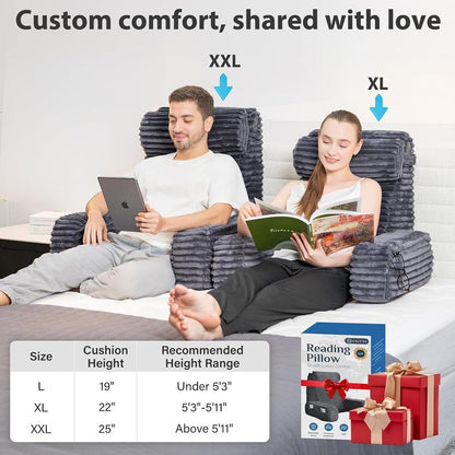 LumiVera™ Ergonomic Reading And Night Feeding Pillow with Armrests