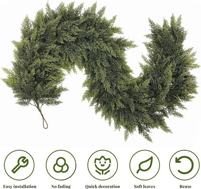 Lumivera™ 6 Ft 2Pcs Artificial Cedar Christmas Garland