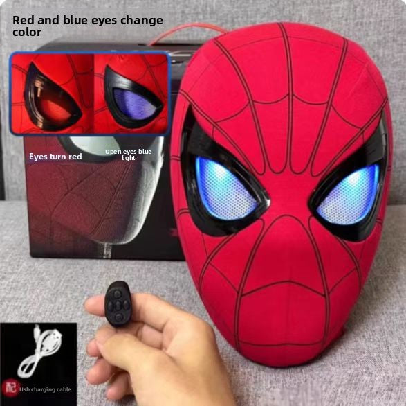 SpideyDrip Spider Man Movable Eye LED Helmet with Remote Control