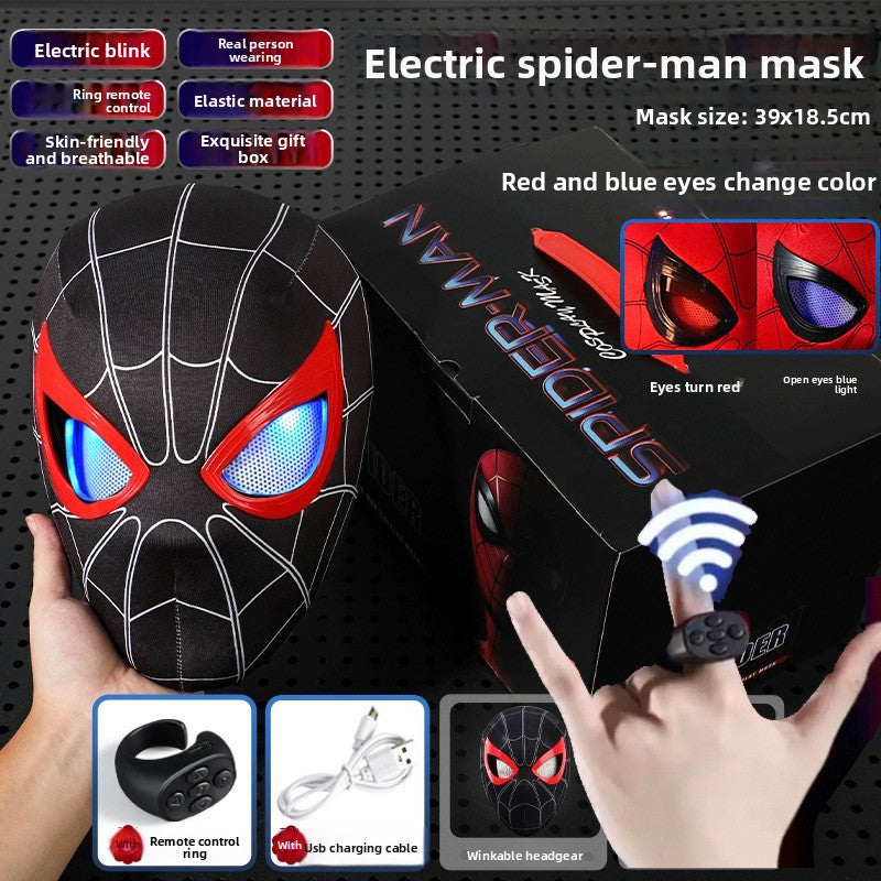 SpideyDrip Spider Man Movable Eye LED Helmet with Remote Control
