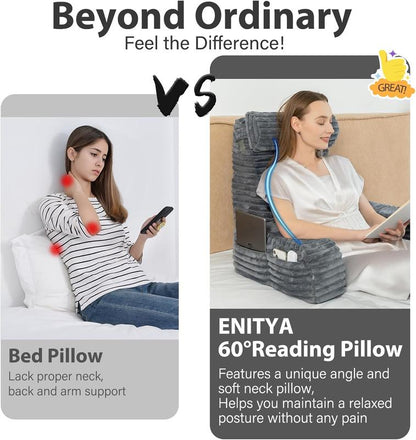 LumiVera™ Ergonomic Reading And Night Feeding Pillow with Armrests