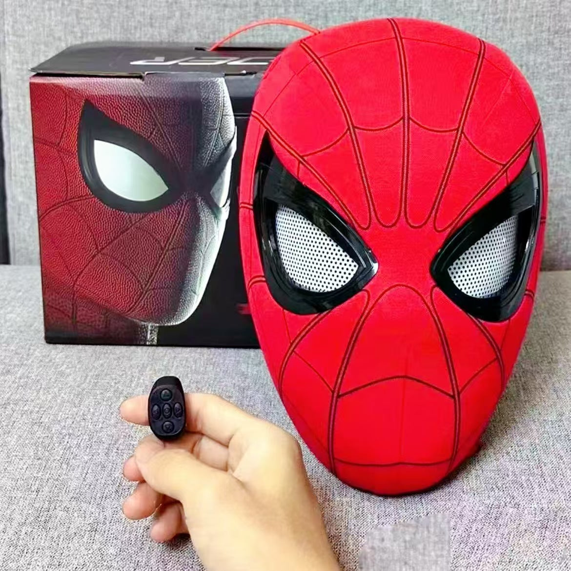 SpideyDrip Spider Man Movable Eye LED Helmet with Remote Control