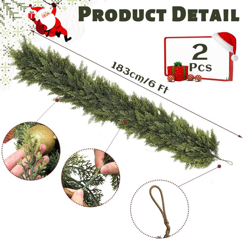 Lumivera™ 6 Ft 2Pcs Artificial Cedar Christmas Garland
